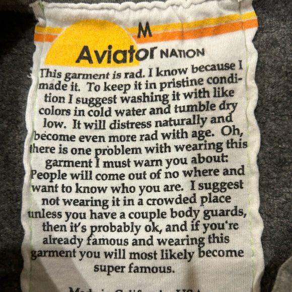 Aviator Nation Heather Grey Rainbow 5 Stripe Cropped Crewneck - Picture 3 of 7